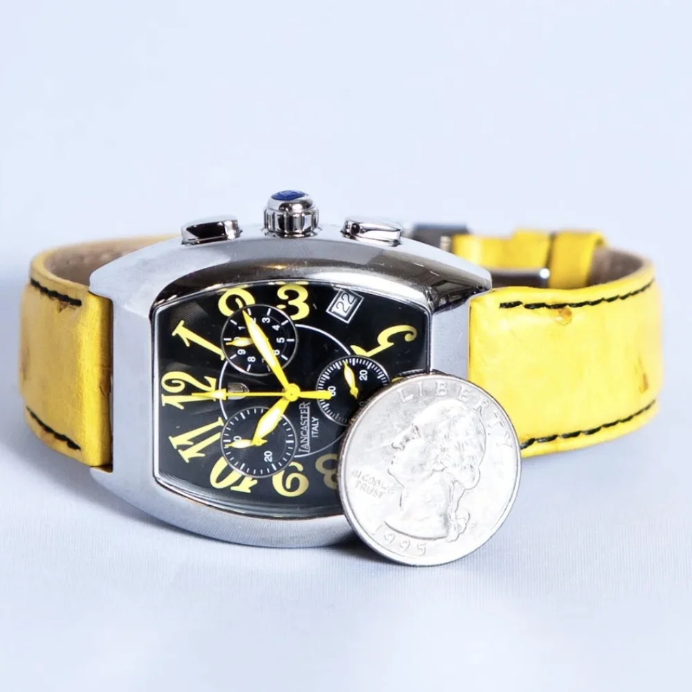 Lancaster Men's Yellow & Black Watch